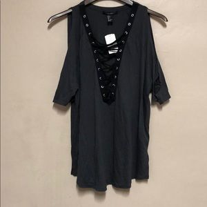 F21 • sexy laced tie up T-shirt